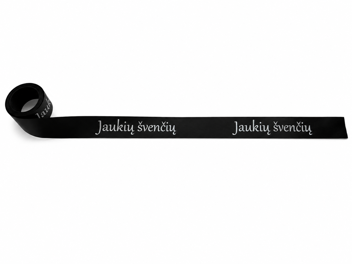 Jaukių švenčių sidabras Satino juostelė