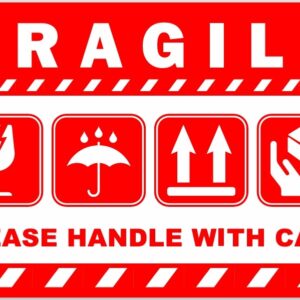 Lipnios etiketės FRAGILE PLEASE HANDLE WITH CARE